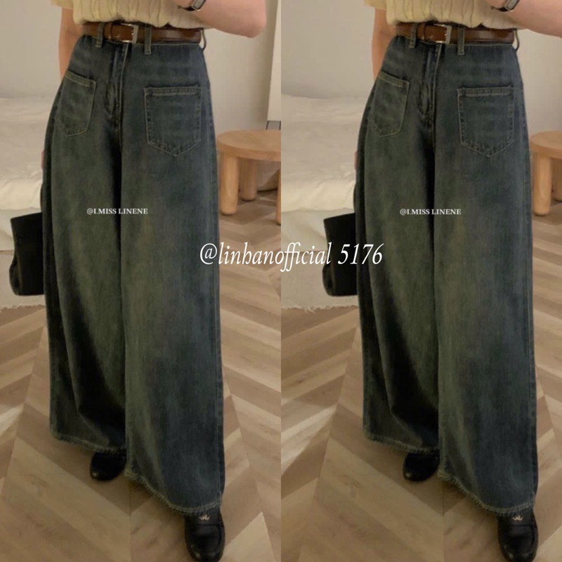 Quần jeans suông túi trước I Miss Linene 5176 🇰🇷