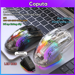 Chuột không dây Coputa chuột bluetooth 3 chế độ chơi game văn phòng máy tính laptop X2pro LED RGB
