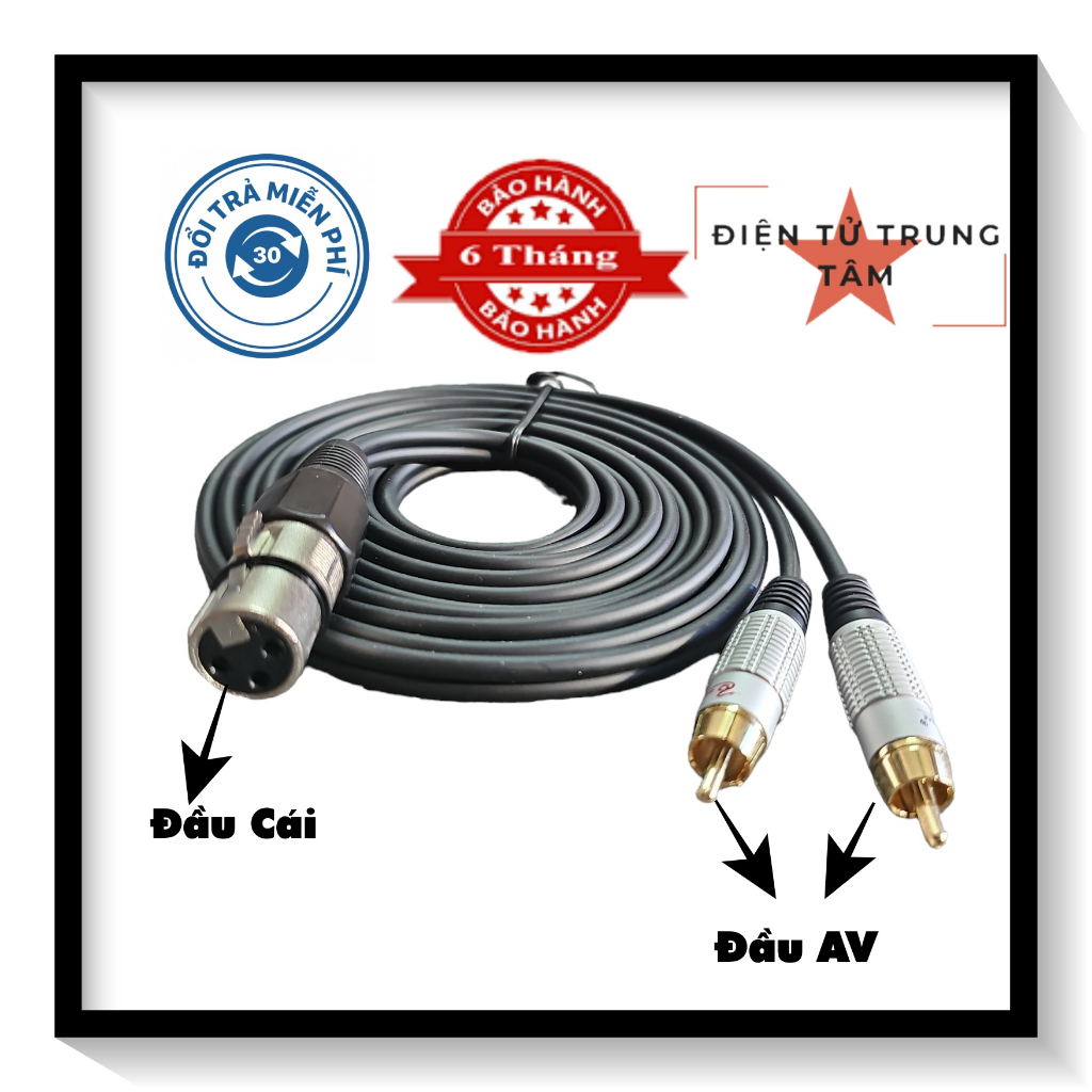 Dây Canon Cái Ra 2 Đầu AV 3M - Giá 1 sợi
