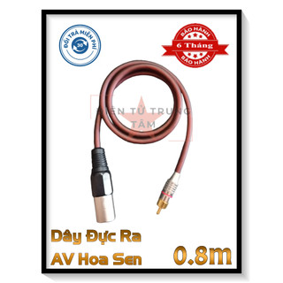 Dây canon đực ra av lõi 3 sợi đồng dài 0.8m - giá 1 sợi