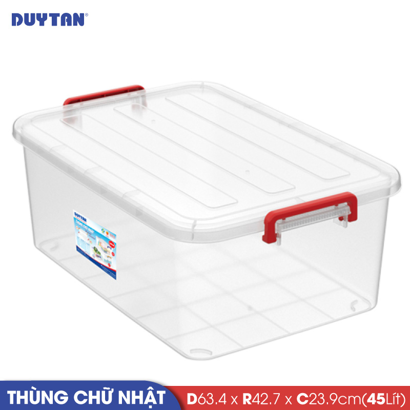 Thùng chữ nhật nhựa DUY TÂN 45 lít (63.4 x 42.7 x 23.9 cm) - 08876