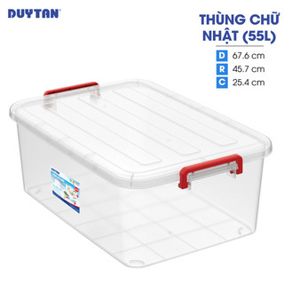 Thùng chữ nhật nhựa DUY TÂN 55 lít (67.6 x 45.7 x 25.4 cm) - 08890