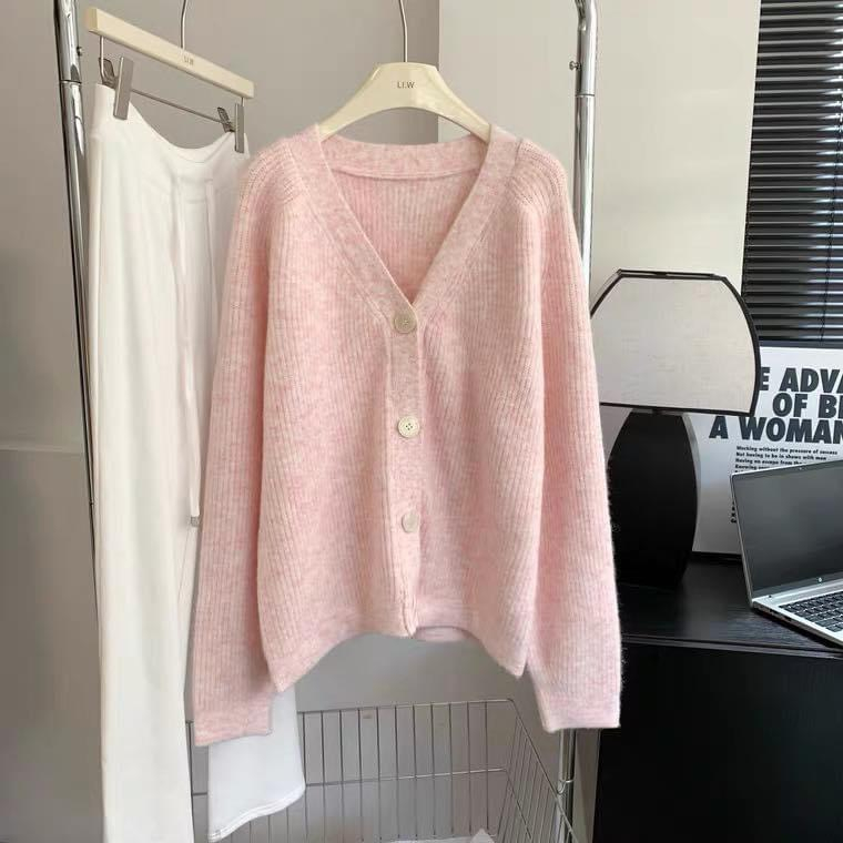 𝐎𝐇𝐘𝐎𝐎: Áo khoác cardigan vải dệt kim kiểu dáng thoải mái thích hợp mùa thu đông