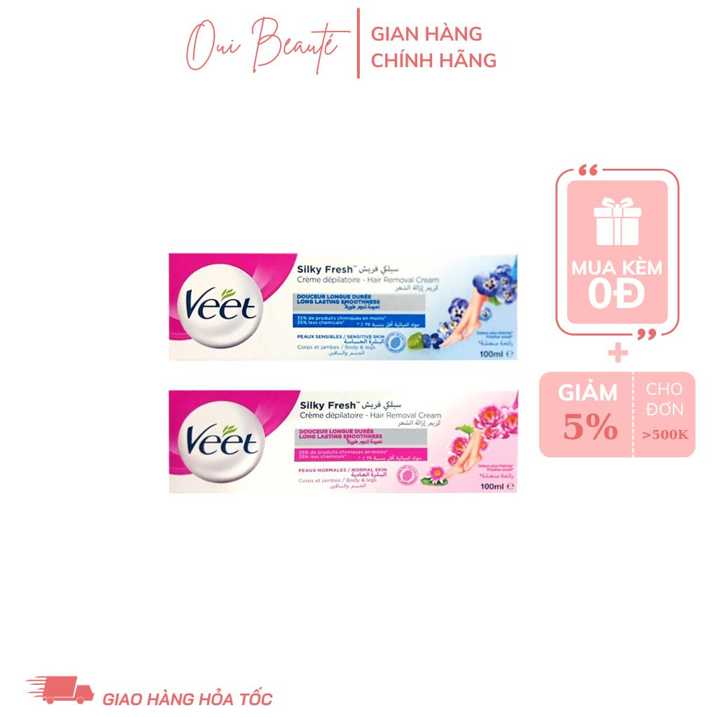 Kem tẩy lông Veet Pháp dành cho da nhạy cảm và da khô 100ml Ouibeaute
