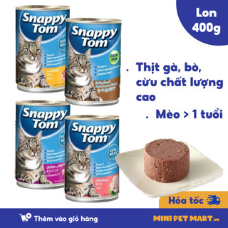 Pate Cho Mèo SNAPPY TOM Từ Thịt Cừu, Bò, Gà Chất Lượng Cao Lon 400g - Mini Pet Mart