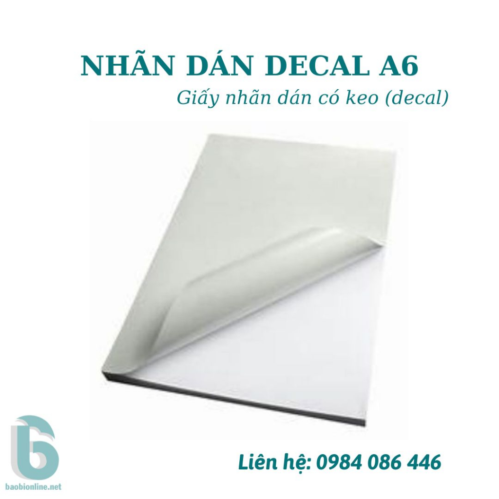 GIẤY DÁN DECAL A6 IN TEM VẬN CHUYỂN, NHÃN IN BILL, IN PHIẾU GỬI HÀNG DÙNG CHO MÁY IN LASER - BAOBIONLINE