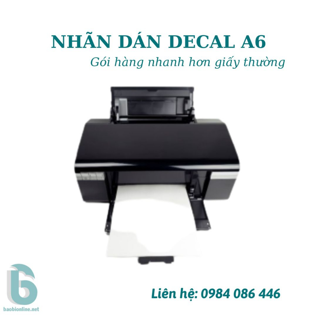 GIẤY DÁN DECAL A6 IN TEM VẬN CHUYỂN, NHÃN IN BILL, IN PHIẾU GỬI HÀNG DÙNG CHO MÁY IN LASER - BAOBIONLINE