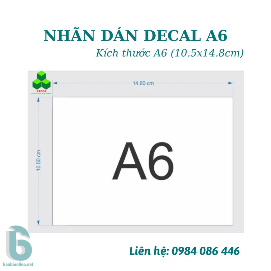 GIẤY DÁN DECAL A6 IN TEM VẬN CHUYỂN, NHÃN IN BILL, IN PHIẾU GỬI HÀNG DÙNG CHO MÁY IN LASER - BAOBIONLINE