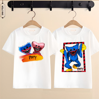 Áo thun Huggy Wuggy TShirt Poppy Playtime áo phông gia đình cặp đôi màu trắng có size cho bé trai bé gái