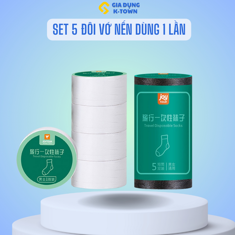 Set 5 Đôi Vớ Nén Thoáng Khí Dùng Một Lần Tiện Dụng Mang Theo Du Lịch