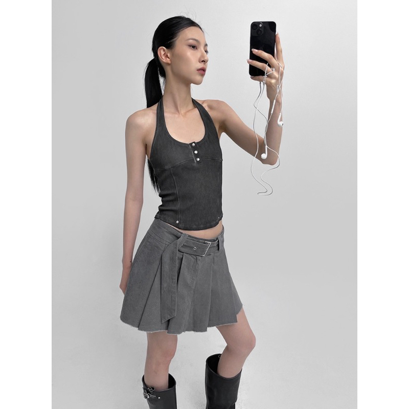 Chân váy khaki BLACKUP