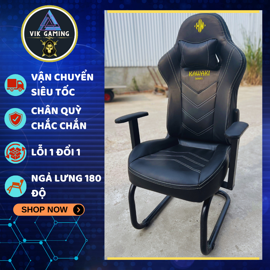 Ghế Gaming Kawaki Nhật Bản Mút Đúc Nguyên Khối, Ghế Chơi Game Xoay 360, Ngả 180 Độ Bảo Hành 12 Tháng