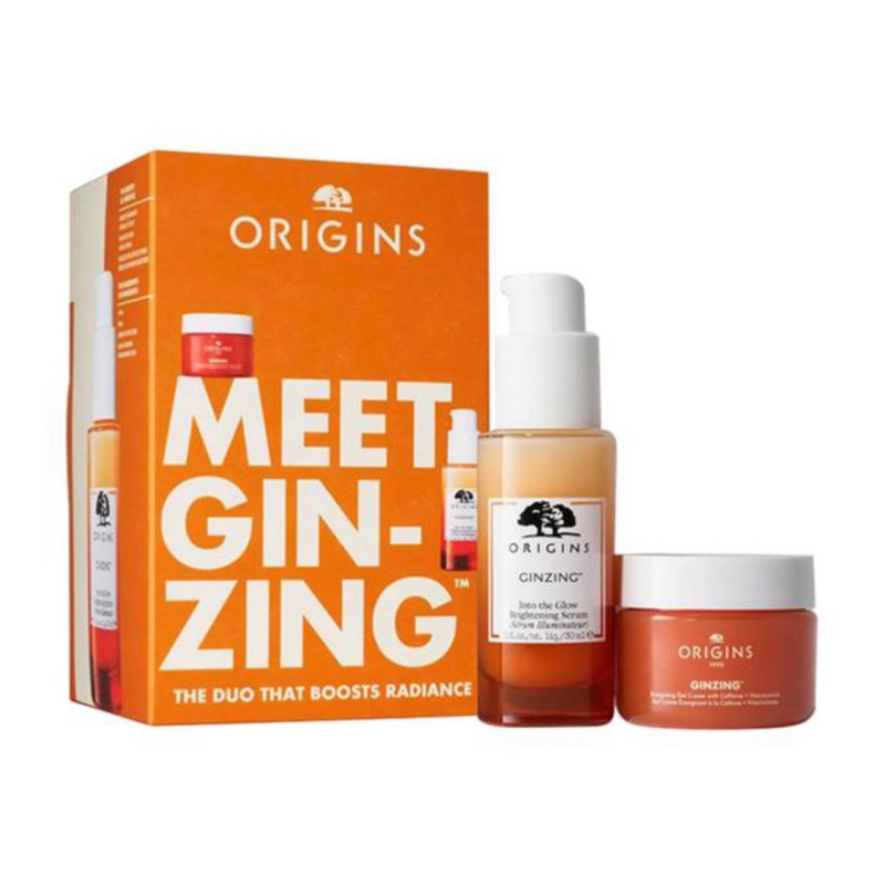 Set ORIGINS Tinh chất GinZing™ Into the Glow Brightening Serum 30ml và Gel cấp ẩm GinZing 30ml