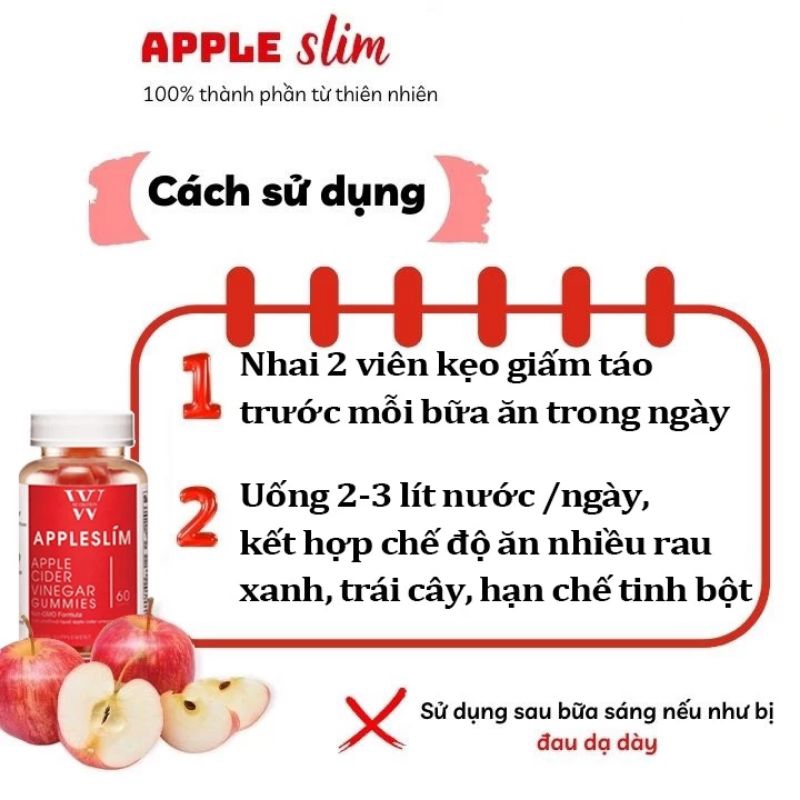 Kẹo dẻo giấm táo giảm cân đẹp da Appleslim