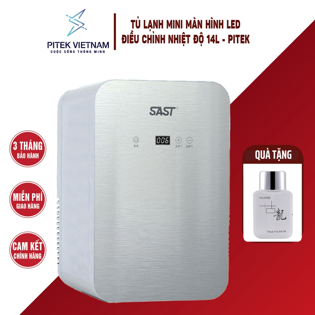 Tủ lạnh mini KEMIN cao cấp trang bị gương có đèn led và màn hình cảm ứng điều chỉnh nhiệt độ dung tích 14L - Pitek