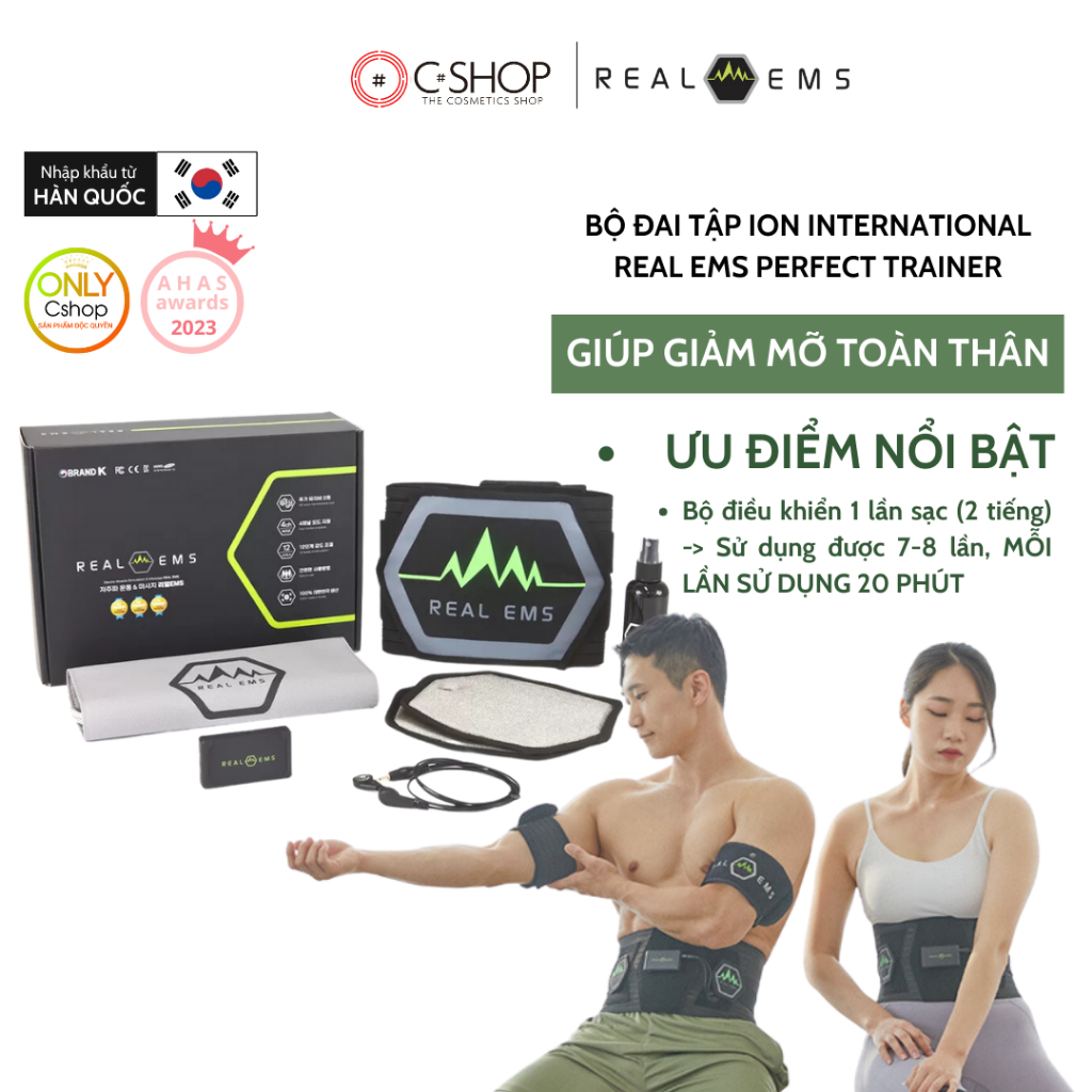 Bộ đai tập cao cấp giảm mỡ toàn thân ION INTERNATIONAL REAL EMS PERFECT TRAINER _Sản phẩm Hàn Quốc chính hãng