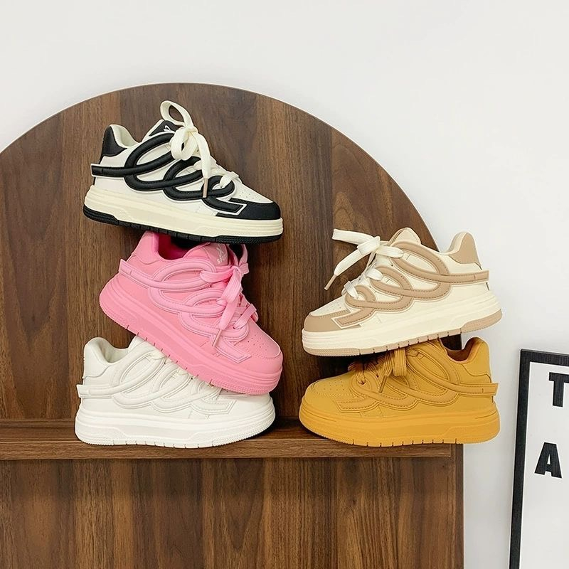 Form Nhỏ Giày Thể Thao Sneaker Cao Cổ Phối Viền Cá Tính Cho Bé Trai Bé Gái K036