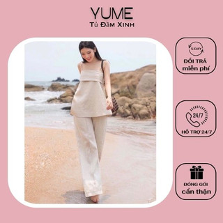 Set Áo 2 Dây + Quần Dài Thiết Kế Xếp Ly Nữ Tính Sang Trọng Qúy Phái - YUME Y0816