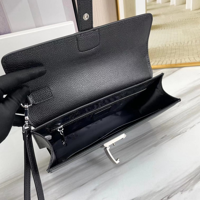 Túi cầm tay nam Mont.blanc da bò thật 100%, Clutch nam màu đen hàng hiệu, cặp công sở fullbox, bảo hành 2 năm.