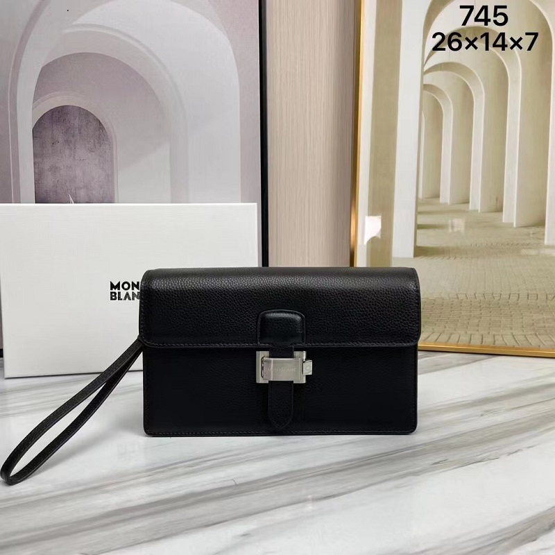 Túi cầm tay nam Mont.blanc da bò thật 100%, Clutch nam màu đen hàng hiệu, cặp công sở fullbox, bảo hành 2 năm.