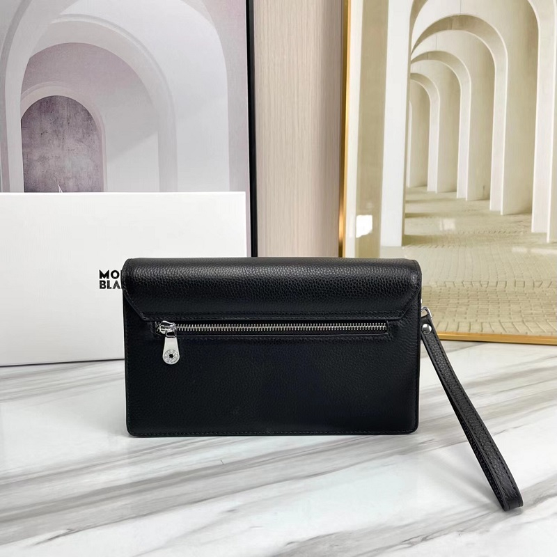 Túi cầm tay nam Mont.blanc da bò thật 100%, Clutch nam màu đen hàng hiệu, cặp công sở fullbox, bảo hành 2 năm.