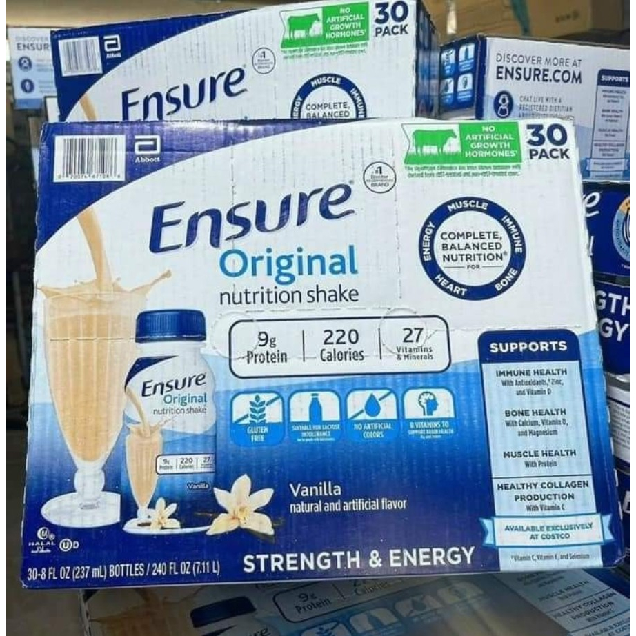 Sữa Ensure nước hương Vani Ensure Original Vanilla 237ml Thùng 30 chai