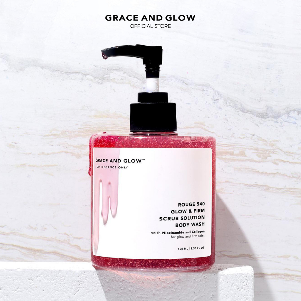 Sữa tắm tẩy tế bào chết scrub Grace and Glow Rouge 540 Scrub Solution body wash 400ml