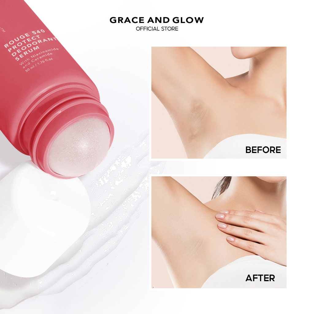 Lăn khử mùi Grace & Glow Rouge 540 Protect Deodorant Serum sáng da dịu da với Niacinamide và Ceramide