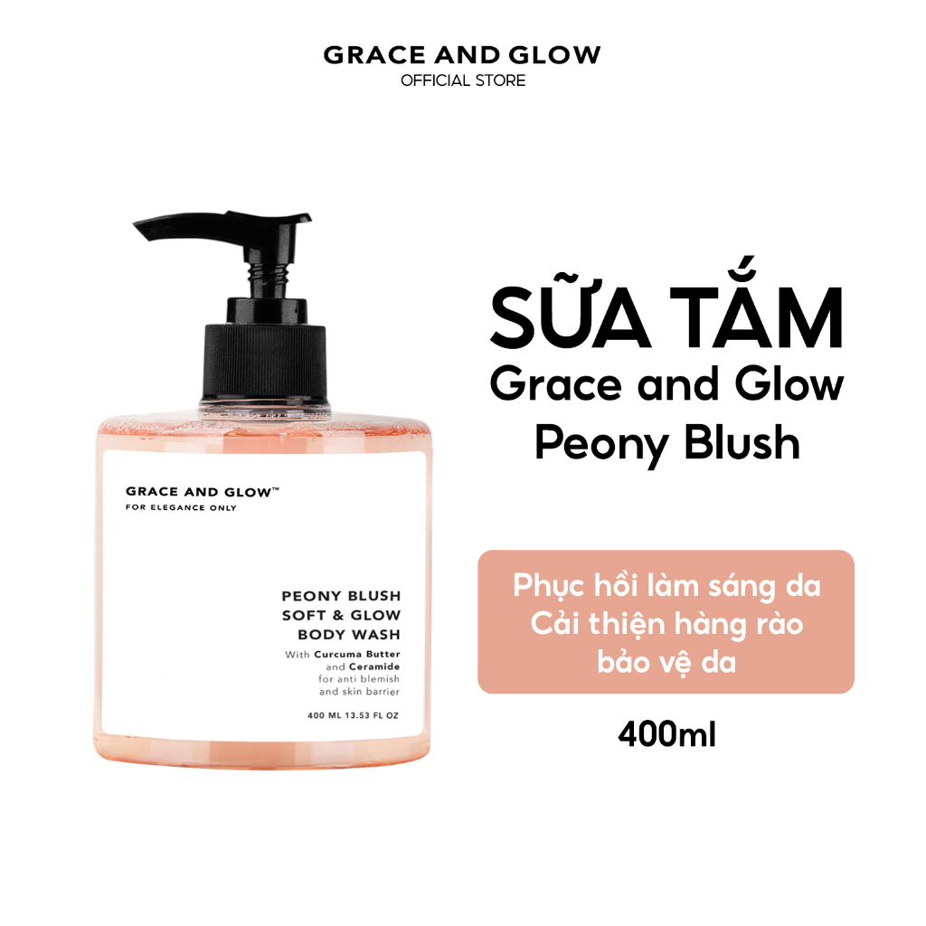 Sữa tắm phục hồi sáng da Grace And Glow Peony Blush Soft & Glow Solution Body Wash 400ML