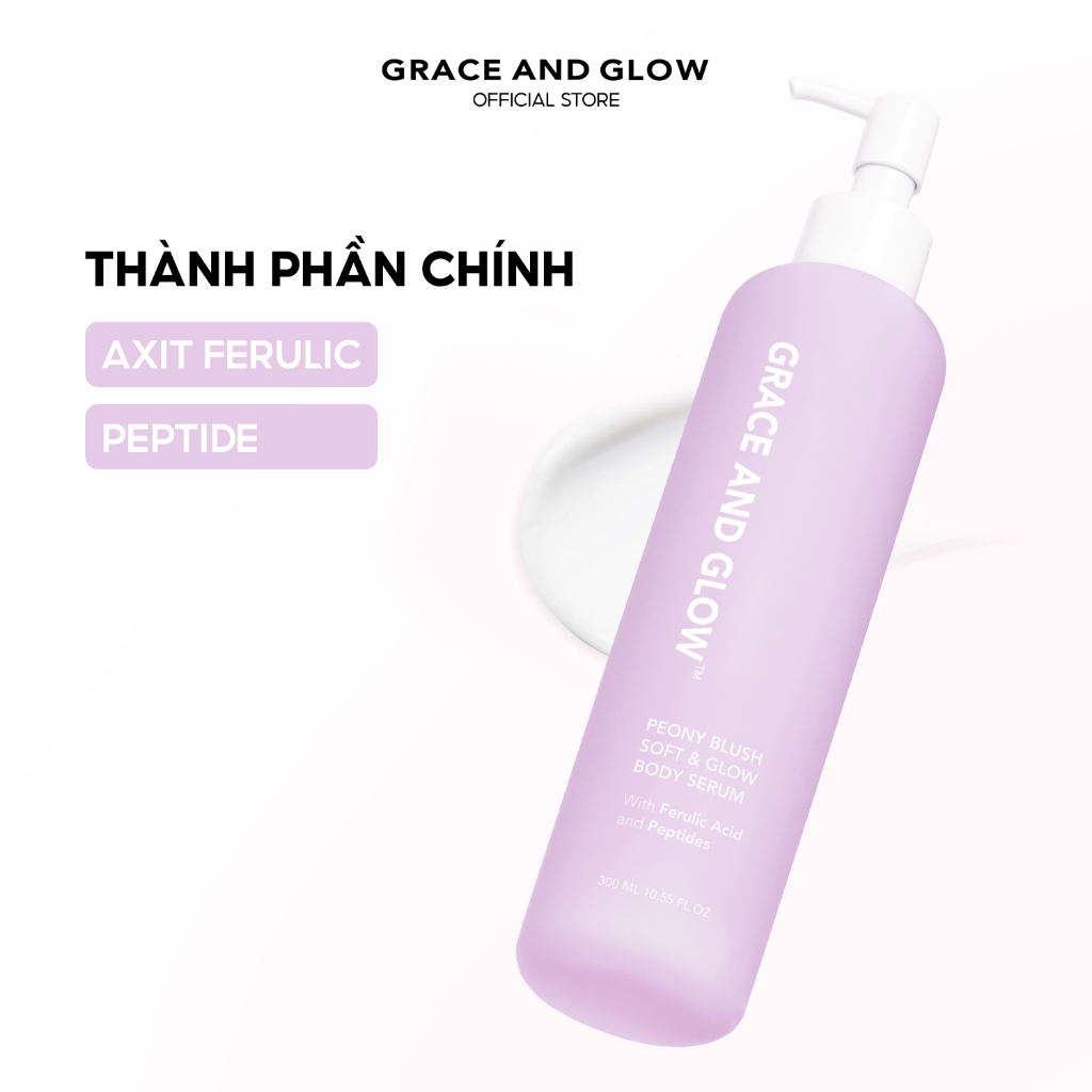 Sữa dưỡng thể giảm mụn và bảo vệ da Grace And Glow Peony Blush Bright & Glow Body Serum