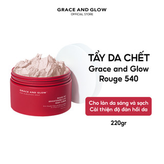 Tẩy tế bào chết toàn thân Grace and Glow Rouge 540 Brightening Clay Body Scrub 220gr với đất sét Kaolin + Niacinamide