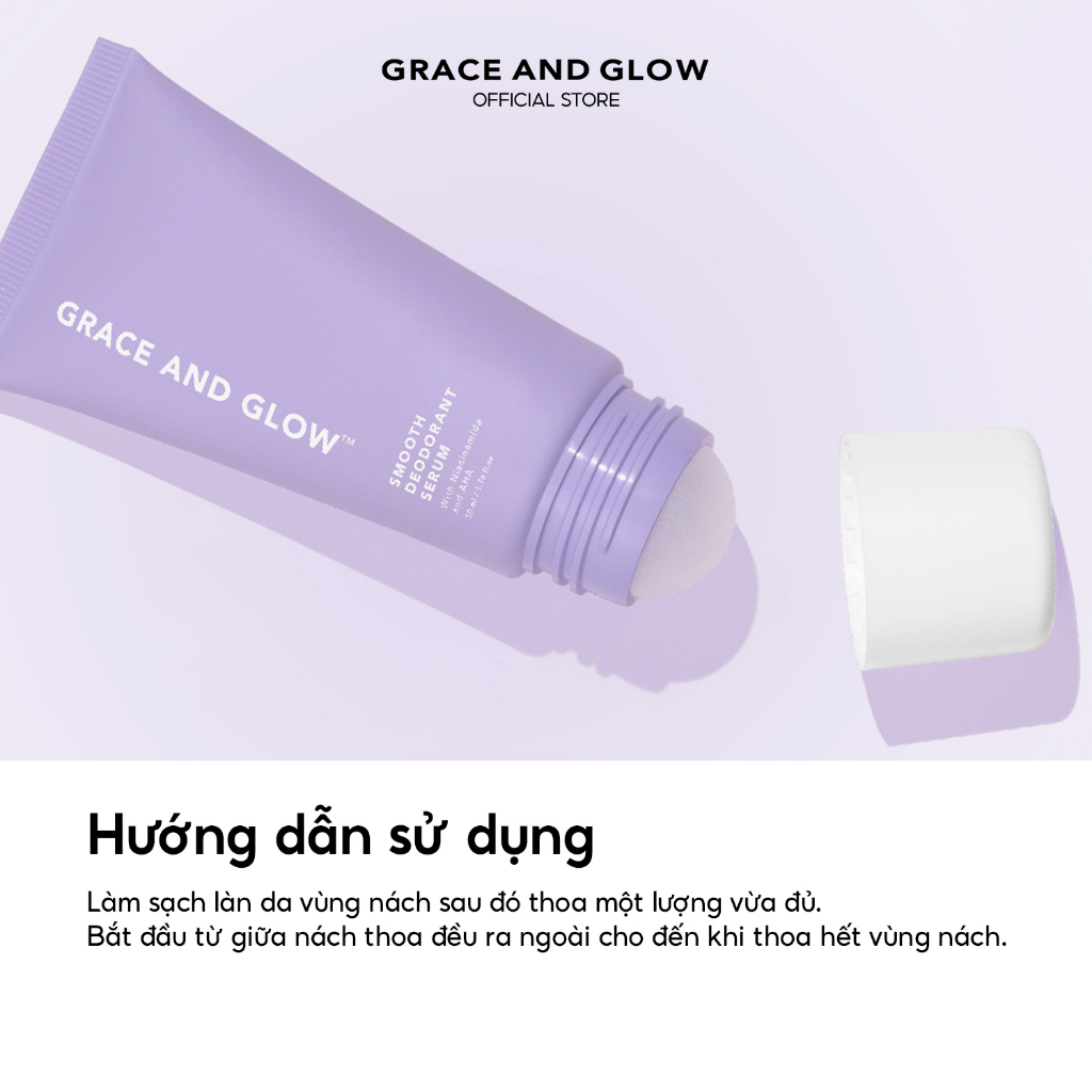 Lăn khử mùi Grace & Glow Black Opium Smooth Deodorant Serum sáng da ngăn ngừa mồ hôi với Niacinamide và AHA