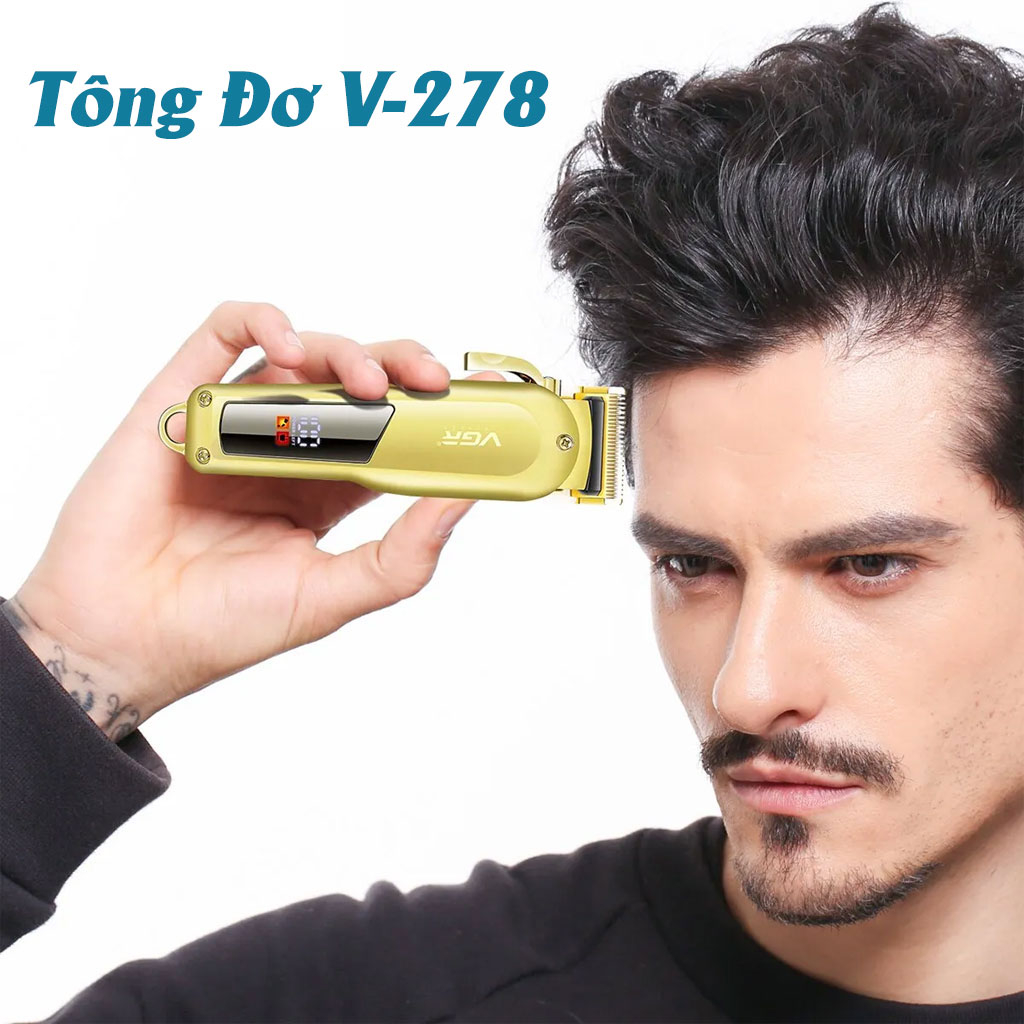 Tông đơ cắt tóc VGR 278- Tăng đơ cắt tóc, Tông đơ cắt tóc gia đình và cho bé pin sạc tiện lợi và an toàn - BH 5 NĂM