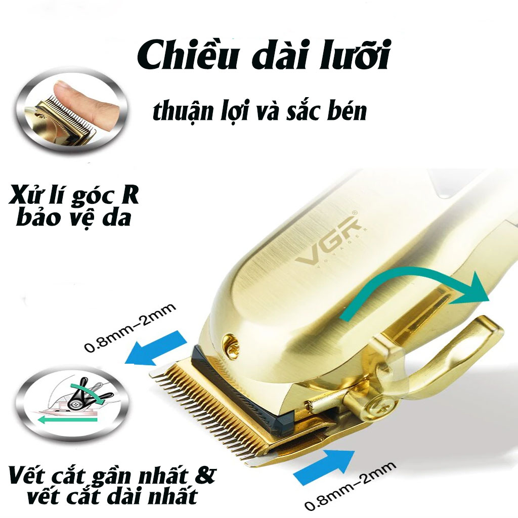 Tông đơ cắt tóc VGR 278- Tăng đơ cắt tóc, Tông đơ cắt tóc gia đình và cho bé pin sạc tiện lợi và an toàn - BH 5 NĂM