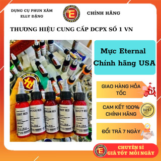 Mực xăm hình màu đỏ Enternal Chính hãng, sét màu đỏ, mực xăm eternal đến từ USA chai lẻ