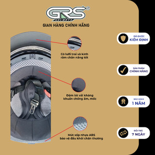 Mũ bảo hiểm GRS A966 kính râm (nhiều màu)