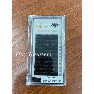 Mi lông thỏ đen mềm siêu tự nhiên cong j mix size 8-13mm