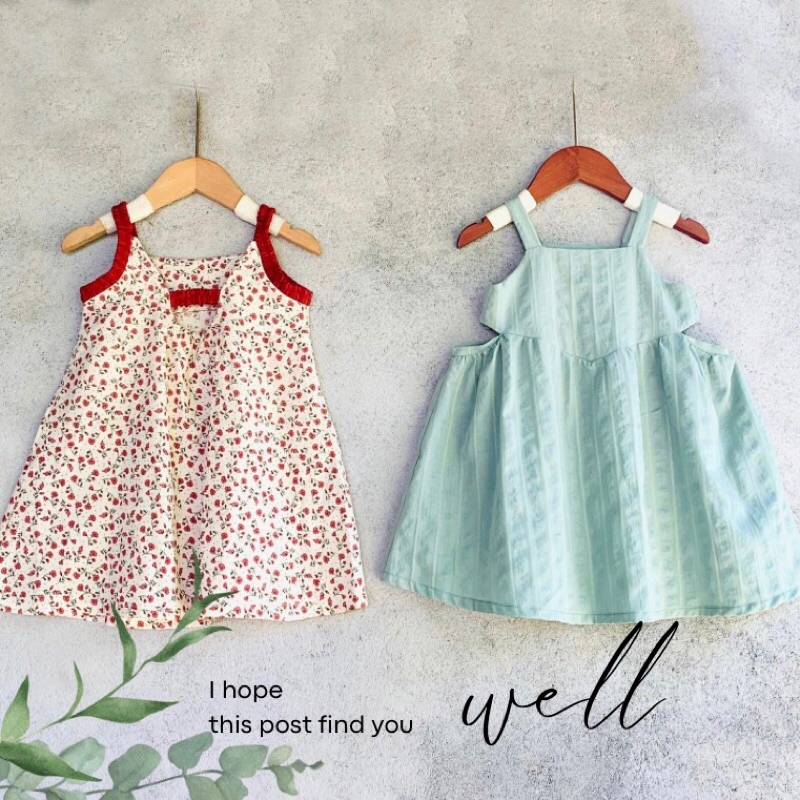 Đầm bé gái 2 dây chất đũi mềm mịn và cotton thoáng mát