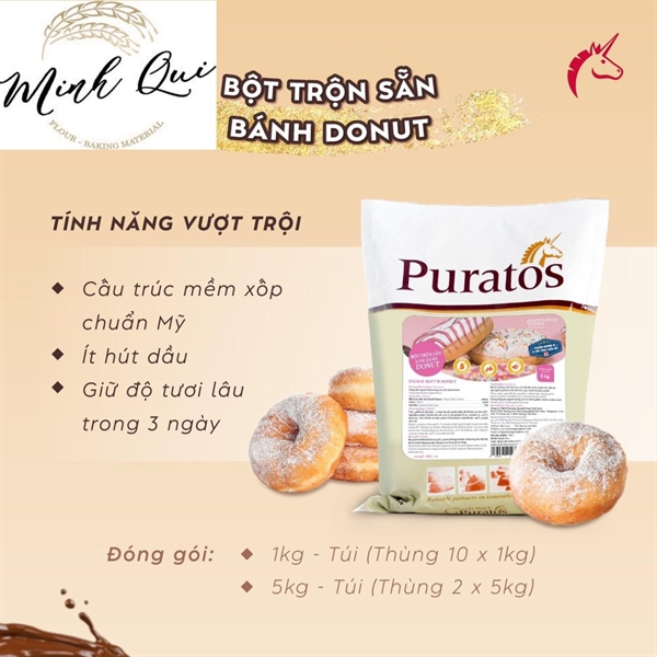 Bột trộn sẵn Donut 1kg Puratos