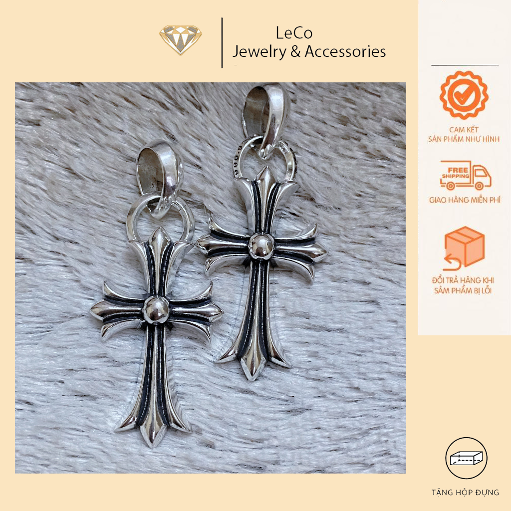 Mặt dây chuyền Chrome hearts bạc 925 Mặt dây chuyền thánh giá Chromeheart Mặt dây chuyền nam nữ Trang sức bạc Leco