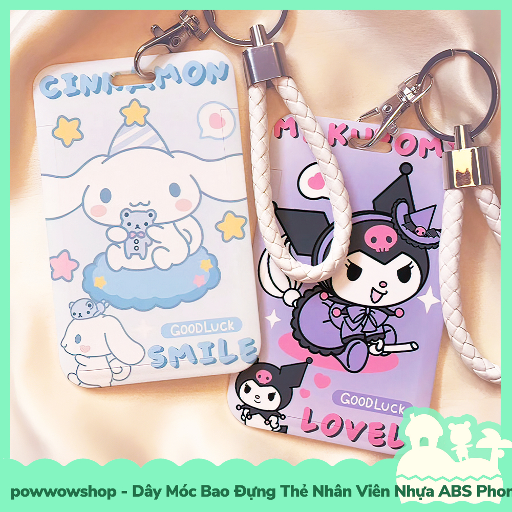 Dây Móc Bao Đựng Thẻ Nhân Viên Dọc Nhựa ABS Phong Cách Nhân Vật Hoạt Hình Sanrio Cinamoroll & Kuromi