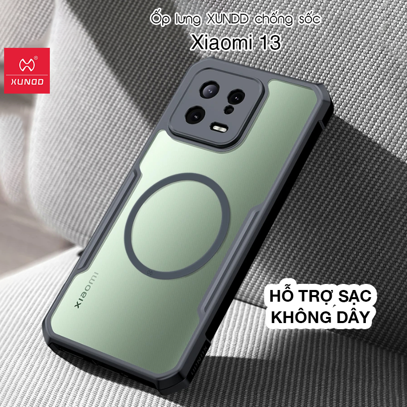 Ốp lưng XUNDD Xiaomi 13  - Hỗ trợ sạc không dây, Viền TPU, Chống sốc