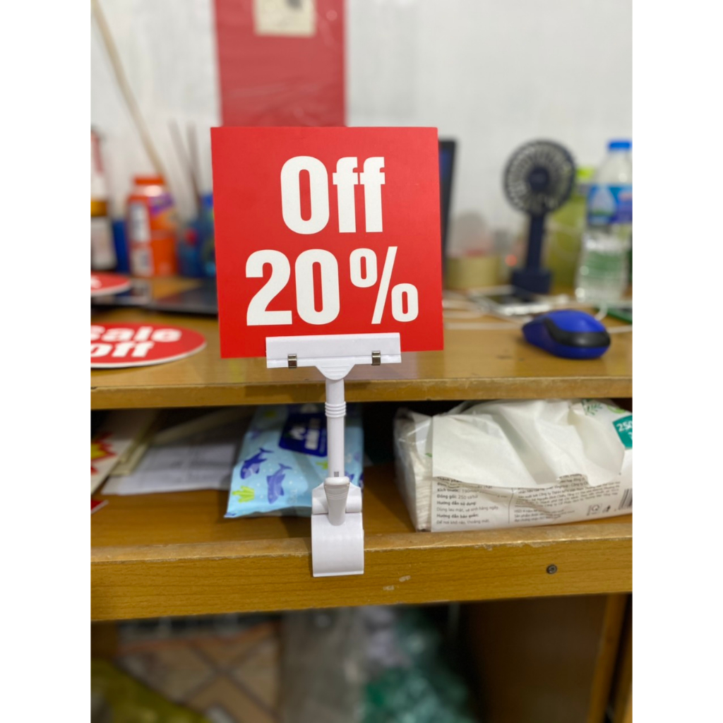 Bảng sale, sale off 10-90%, bảng giảm giá in 1 mặt bồi tấm fomex 3mm kích thước 15 x 15cm - Chưa bao gồm kẹp
