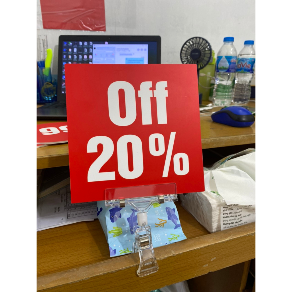 Bảng sale, sale off 10-90%, bảng giảm giá in 1 mặt bồi tấm fomex 3mm kích thước 15 x 15cm - Chưa bao gồm kẹp
