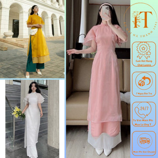 Áo Dài Cách TânThiết Kế Tay Cánh Tiên Nhẹ Nhàng Trẻ Trung Hiện Đại Phù Hợp Cho Nàng Diện Chụp Ảnh, Đi Sự Kiện, Lễ Tết...