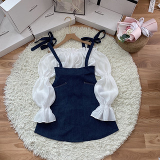 Set áo tơ trễ vai yếm bò 209