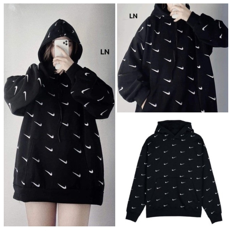 Áo Hoodie Nỉ Nai in Toàn Thân Fom Rộng Unisex Chất Nỉ Dày Đẹp