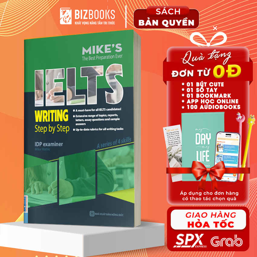 Sách - Ielts Writing Step By Step - Dành Cho Người Luyện Thi Ielts - Bizbooks Tặng Sổ Tay và Bookmark