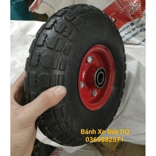 Bánh xe đẩy đỏ béo cao su 25cm