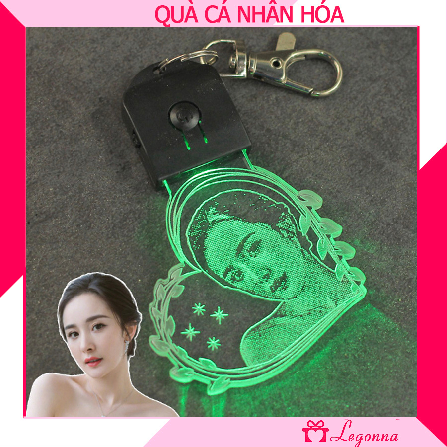 Móc Khóa Đèn Led Khắc Hình Ảnh Theo Yêu Cầu, Làm Quà Tặng Lưu Niệm Ý Nghĩa - Mẫu Tim 03 - Size Nhỏ